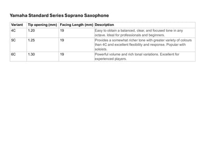 Yamaha Standard Series Soprano Saxophone Mouthpiece